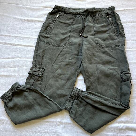 Blank NYC High Rise Linen Cargo Joggers Size 30 - Picture 2 of 6